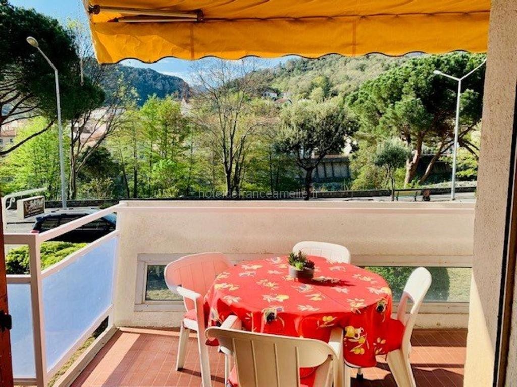Photo de Charmant F2 avec terrasse, parking, et WiFi - à 600m des thermes d'Amélie-les-Bains